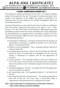Appointment of Court Commission under CPC
