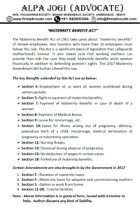 Maternity Benifit Act